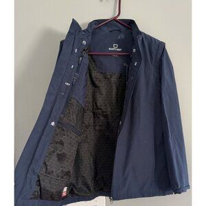 SCOTTEVEST Tec Travel Vest. Zip Off Sleeves. Blue. Medium